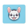 Tapis de Souris Chien Cartoon Mignon Bouledogue Blanc Rigolo Style Kawaii Accessoire Bureau Fun, Gamer ou Cadeau Original