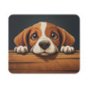 Tapis de Souris Chiot Mignon Beagle Dessin Style Cartoon avec Regard Attendrissant Tapis Gamer, Bureau ou Cadeau Adorable