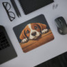 Tapis de Souris Chiot Mignon Beagle Dessin Style Cartoon avec Regard Attendrissant Tapis Gamer, Bureau ou Cadeau Adorable