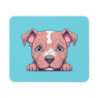Tapis de Souris Chiot Mignon Bébé Chien Regard Touchant sur Fond Bleu Pastel Accessoire Bureau Kawaii, Gamer ou Cadeau