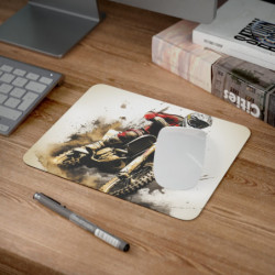 Tapis de Souris Motocross Extrême Pilote en Action sur Moto Cross Design Sportif Dynamique