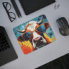 Tapis de Souris Vache Funky avec Lunettes Illustration Colorée Pop Art Accessoire Bureau ou Gaming Fun et Original