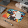 Tapis de Souris Vache Funky avec Lunettes Illustration Colorée Pop Art Accessoire Bureau ou Gaming Fun et Original