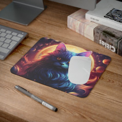 Tapis de Souris Chat Galactique – Illustration Féline Cosmique & Magique