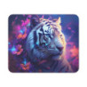 Tapis de Souris Tigre Blanc Féérique  Art Fantastique avec Papillons & Fleurs Magiques