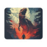 Tapis de Souris Dinosaure T-Rex Géant  Illustration Épique Face à un Homme