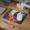 Tapis de Souris Dinosaure T-Rex Géant  Illustration Épique Face à un Homme