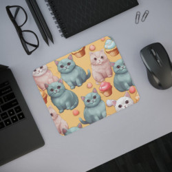 Tapis de Souris Chat Kawaii & Cupcakes – Design Mignon et Coloré pour Bureau ou Gaming