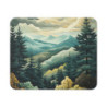 Tapis de Souris Paysage Montagne – Forêt Naturelle Stylisée – 22x18 cm