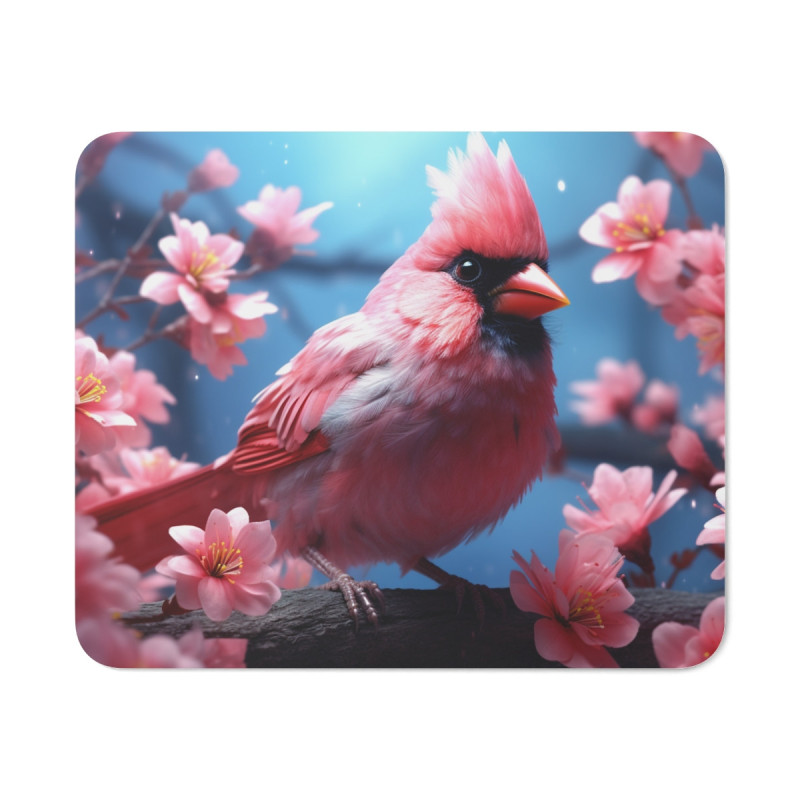 Tapis de Souris Oiseau Cardinal – Illustration Fleurs de Cerisier