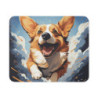 Tapis de Souris Corgi 22x18 cm – Chien Énergique dans un Style BD