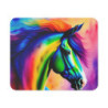 Tapis de Souris Cheval Arc-en-Ciel 22x18 cm Design Coloré et Artistique Surface Lisse, Base Antidérapante