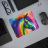 Tapis de Souris Cheval Arc-en-Ciel 22x18 cm Design Coloré et Artistique Surface Lisse, Base Antidérapante