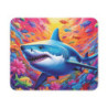 Tapis de souris 22x18 cm – Requin Stylisé dans Océan Multicolore –