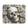 Tapis de souris 22x18 cm – Crâne & Fleurs Blanches