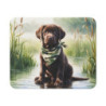 Tapis de souris 22x18 cm – Chiot Labrador Chocolat avec Foulard