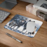 Tapis de souris 22x18 cm – Loups dans la Neige – Illustration Hivernale Réaliste – Surface Lisse, Base Antidérapante