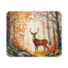 Tapis de souris 22x18 cm – Cerf Majestueux en Forêt d’Automne Illustration Aquarelle Nature – Surface Lisse, Base Antidérapante