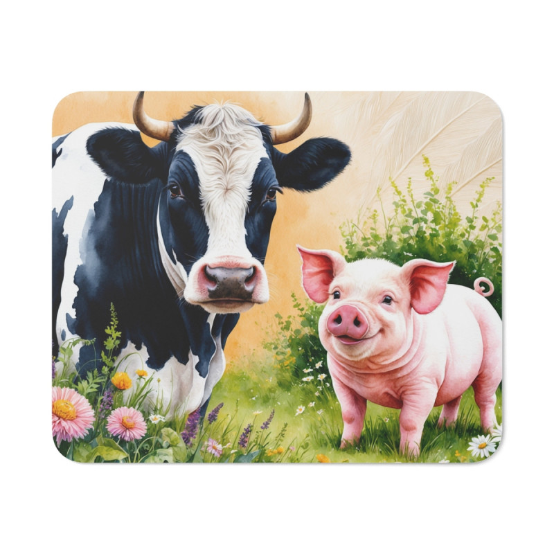 Tapis de souris 22x18 cm – Vache & Cochon de Ferme