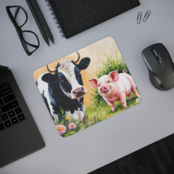 Tapis de souris 22x18 cm – Vache & Cochon de Ferme