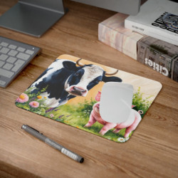 Tapis de souris 22x18 cm – Vache & Cochon de Ferme