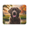 Tapis de souris 22x18 cm – Labrador Chocolat en Automne – Illustration Animalière