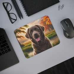 Tapis de souris 22x18 cm – Labrador Chocolat en Automne – Illustration Animalière