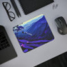 Tapis de souris 22x18 cm – Montagnes au Crépuscule Stylisé – Illustration Paysage Nocturne
