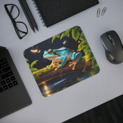 Tapis de souris 22x18 cm – Grenouille Nocturne et Lucioles – Illustration Nature