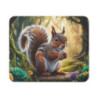 Tapis de souris 22x18 cm Écureuil dans Forêt Enchantée  Illustration Animalière Féérique