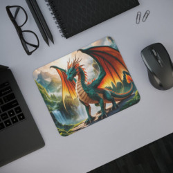 tapis de souris 22x18 cm – Dragon Vert Écailleux & Cascades