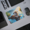 Tapis de souris 22x18 cm – Loutre Souriante dans un Lac – Illustration Mignonne