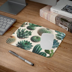 Tapis de souris 22x18 cm – Cactus & Succulentes – Design Botanique Moderne –