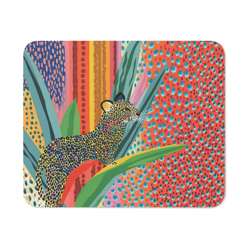 Tapis de souris 22x18 cm – Léopard Abstrait & Coloré – Design Artistique Moderne