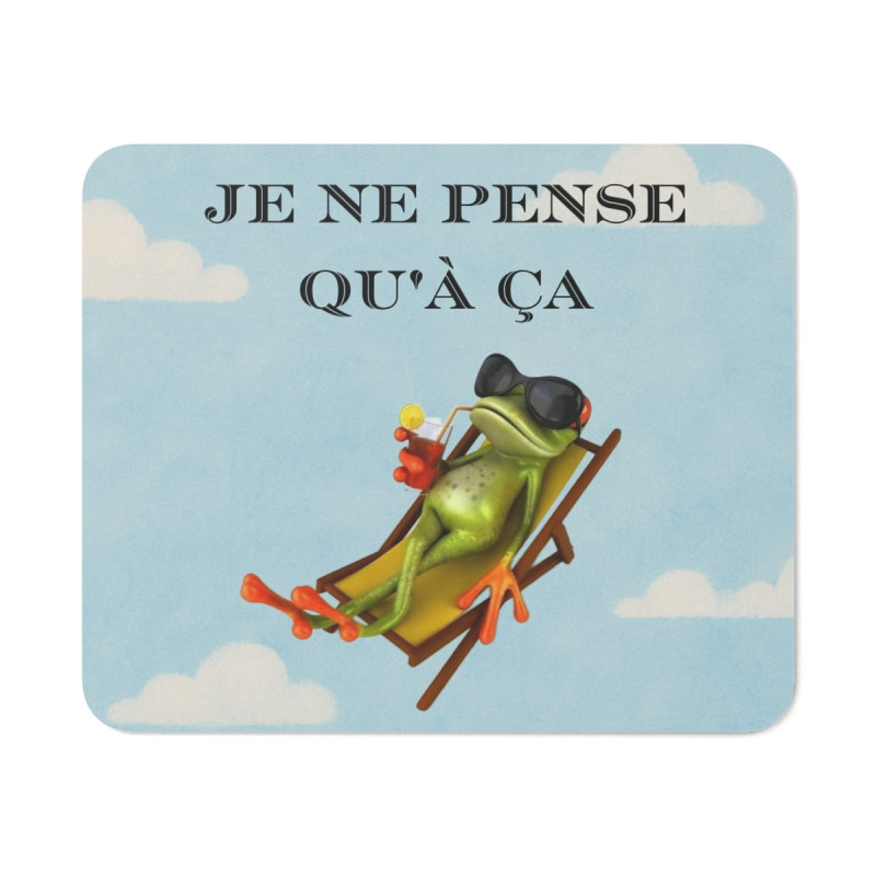 Tapis de souris humour vacances – Grenouille relax sur transat