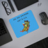 Tapis de souris humour grenouille vacances – "Je ne pense qu’à ça" – Version fond bleu