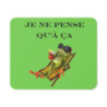 Tapis de souris humoristique grenouille relax – "Je ne pense qu’à ça" – Version fond vert