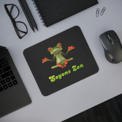 Tapis de souris 22x18 cm – Grenouille Méditation « Soyons Zen » – Design Fun & Détente