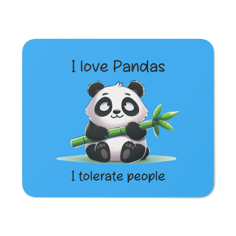 Tapis de souris 22x18 cm – Panda Kawaii & Message Sarcastique – Fond Bleu – «