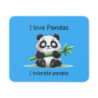 Tapis de souris 22x18 cm – Panda Kawaii & Message Sarcastique – Fond Bleu – «
