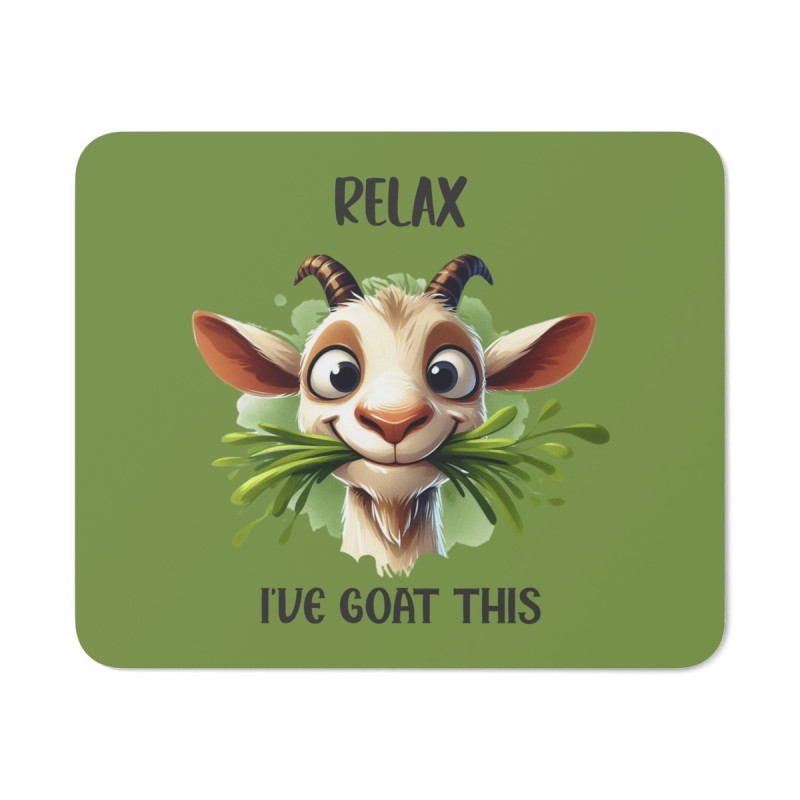 Tapis de souris 22x18 cm – Chèvre Mignonne & Jeu de Mots « Relax, I've Goat This » –