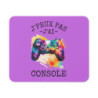 Tapis de souris 22x18 cm – « J’Peux Pas J’ai Console » – Manette Multicolore sur Fond Violet