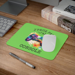 Tapis de souris 22x18 cm – Manette Aquarelle « J’Peux Pas J’ai Console » – Fond Vert