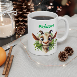 Mug Chèvre Rigolote Personnalisable Prénom – Tasse Humour Animal 11oz