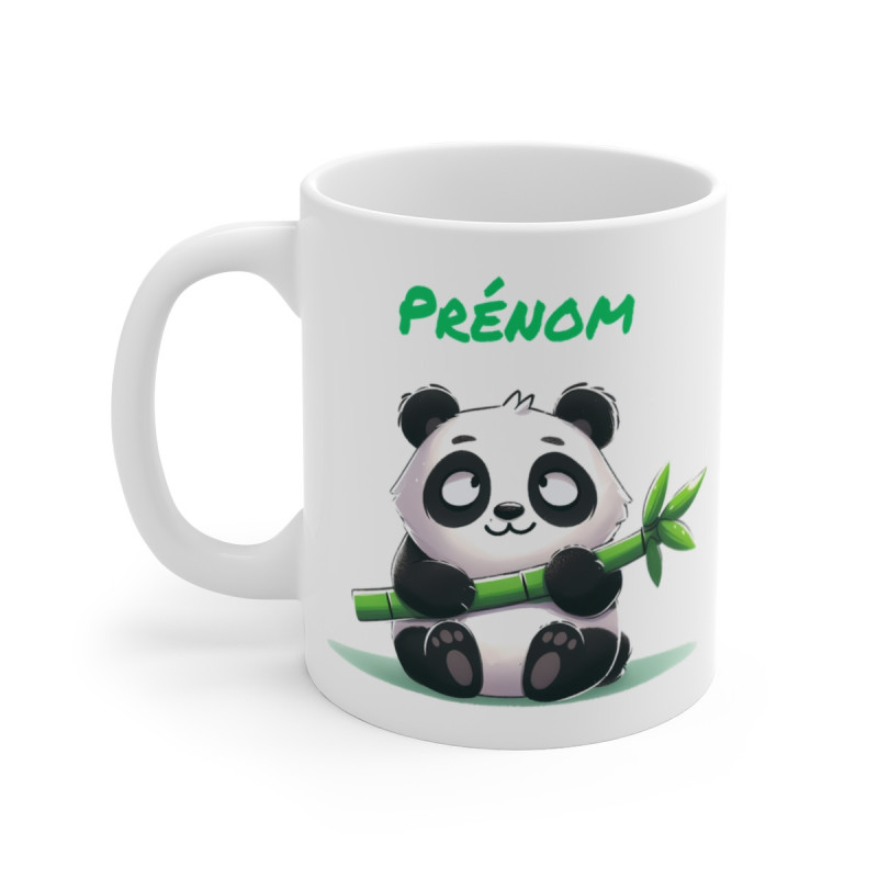 Mug Panda Mignon Personnalisable Prénom – Tasse Animal Kawaii 11oz Cadeau Enfant