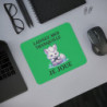 Tapis de souris 22x18 cm – Renard Mignon « Laissez-Moi Tranquille Je Joue » – Fond Vert