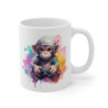 Mug Singe Gamer – Illustration Splash Colorée – Cadeau Fun Geek
