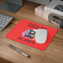 Tapis de souris 22x18 cm – Singe Gamer « Laissez-Moi Tranquille Je Joue » – Fond Rouge