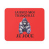 Tapis de souris 22x18 cm – Gorille Gamer « Laissez-Moi Tranquille Je Joue » – Fond Rouge