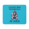 Tapis de souris 22x18 cm – Gorille Gamer « Laissez-Moi Tranquille Je Joue » – Fond Bleu